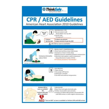 Think Safe First Voice CPR/AED Poster Set, 11in X 17in, 2/Pack POSTER - 2